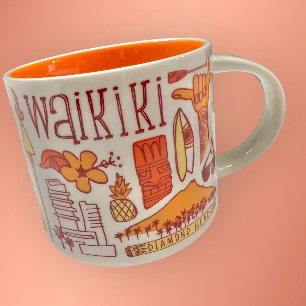 WAIKIKI Starbucks Been There Series Collectible 14oz Souvenir New Orange - Picture 1 of 8